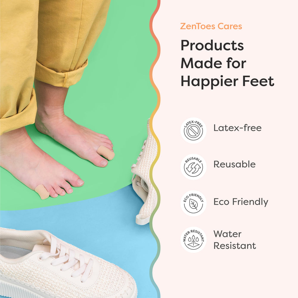 ZenToes en zapato cerrado demostrando comodidad para caminar