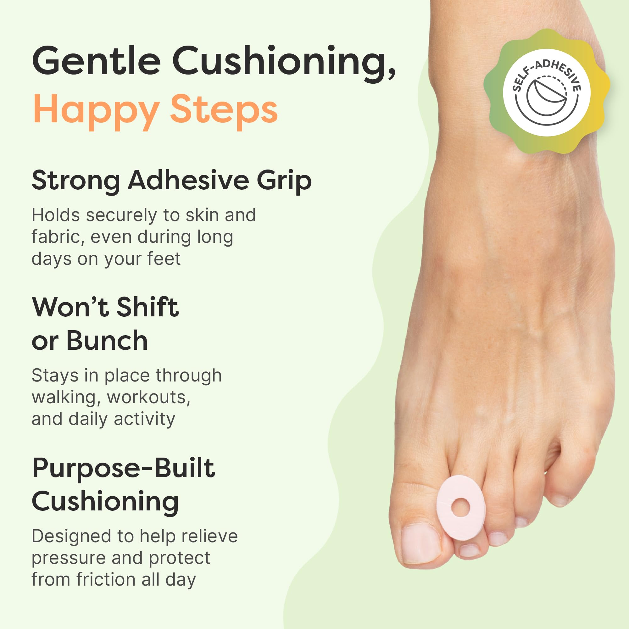 ZenToes etiqueta con materiales y medidas para tranquilidad