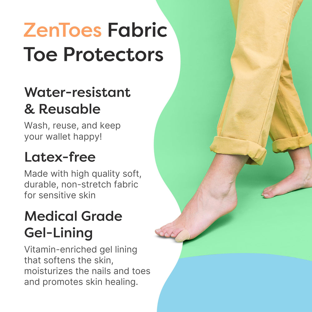 ZenToes detalle de la funda y tela duradera para protección