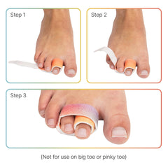 ZenToes primer plano de protección entre dedos que reduce fricción