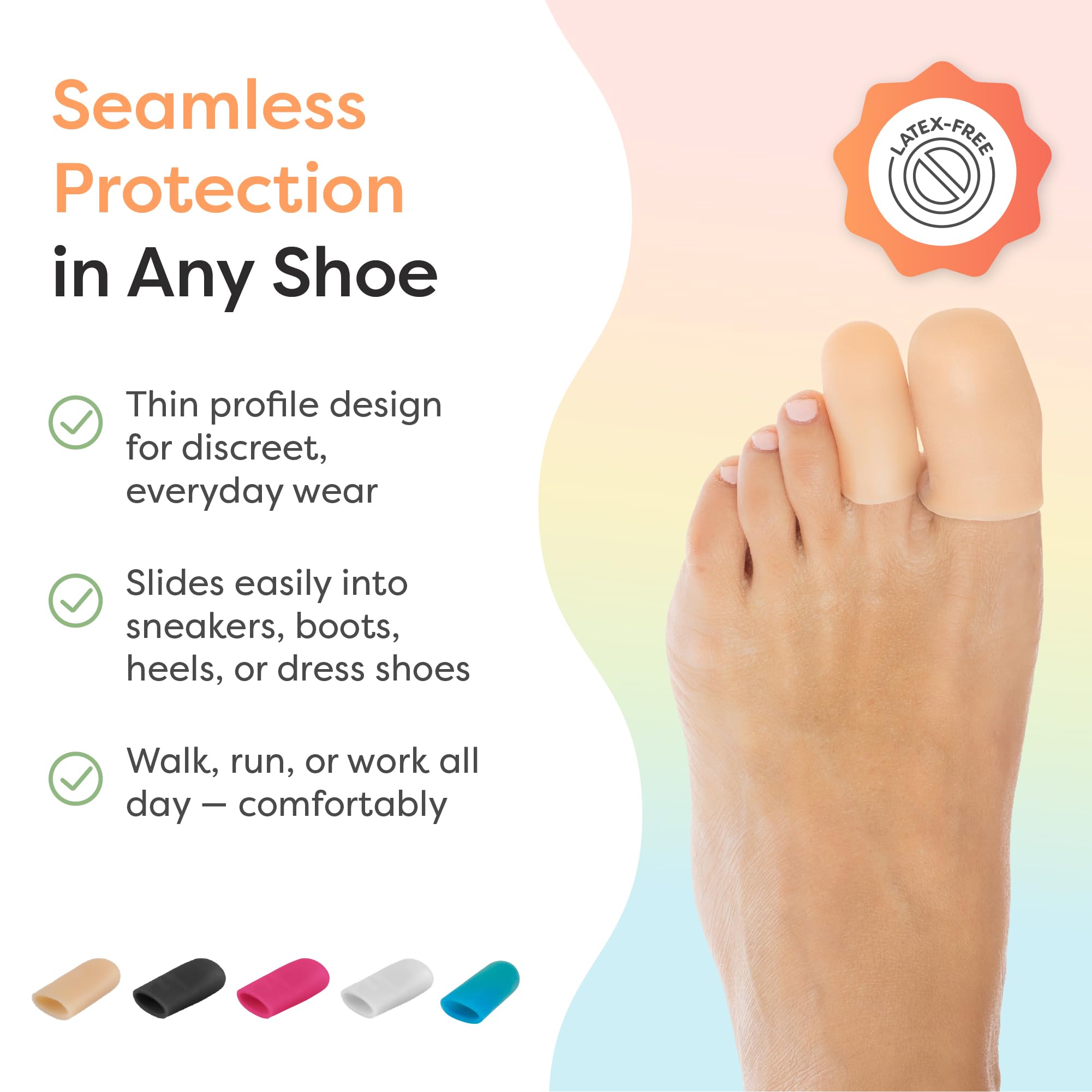 ZenToes protector dentro de zapato demostrando ajuste discreto