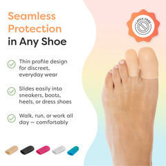 ZenToes protector dentro de zapato demostrando ajuste discreto