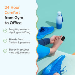 ZenToes protector dentro de zapato mostrando compatibilidad y discreción