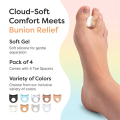 ZenToes separador colocado en el pie para caminar con soporte