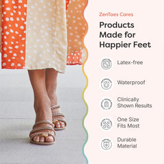 ZenToes separadores dentro de zapatillas deportivas brindando menos rozaduras