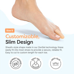ZenToes textura de gel en primer plano ofreciendo amortiguación suave