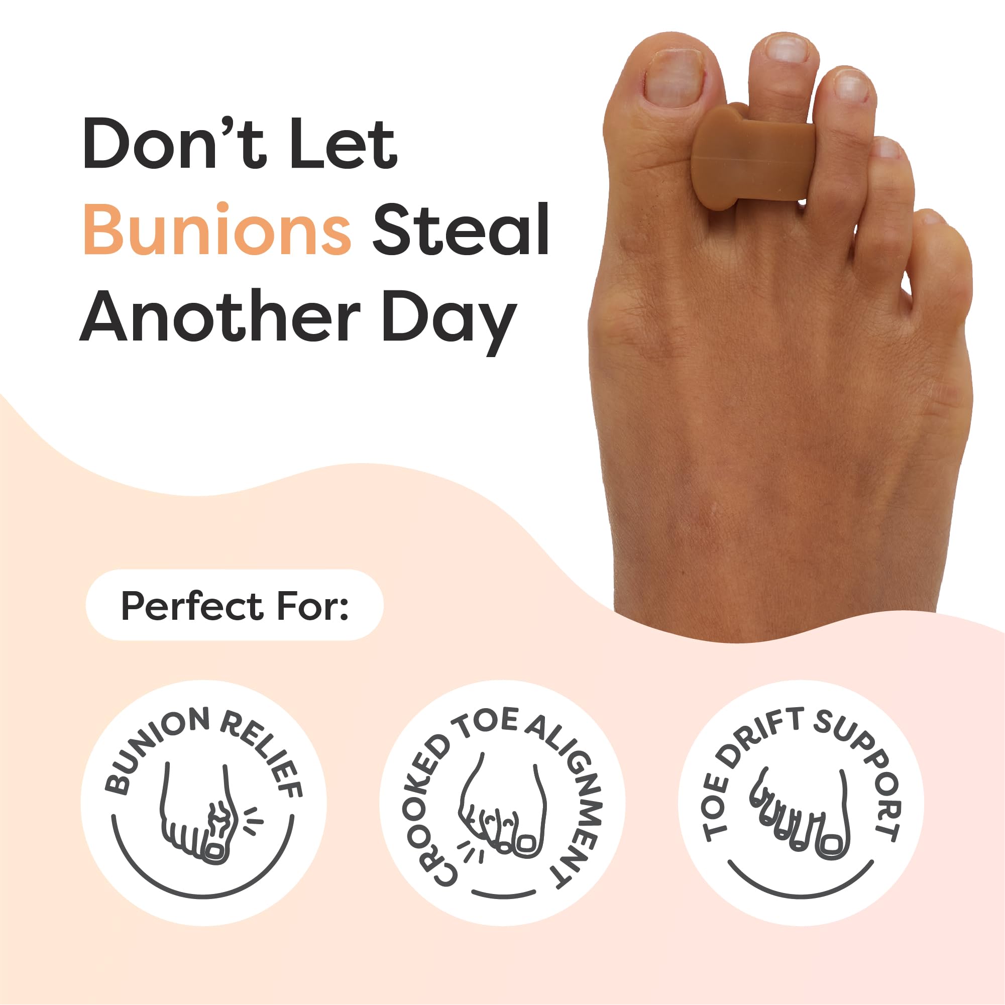 ZenToes primer plano de gel suave que demuestra acolchado y flexibilidad