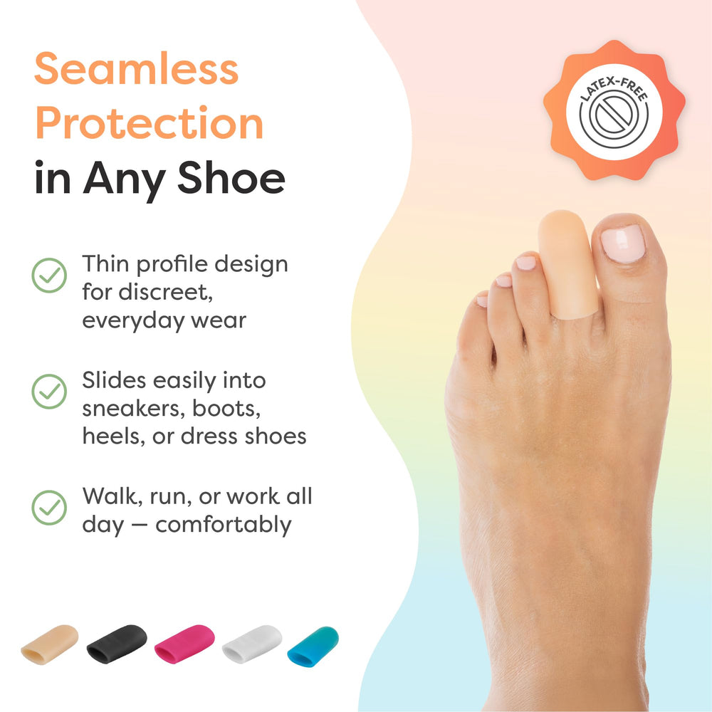 ZenToes funda colocada en zapato demostrando confort al caminar