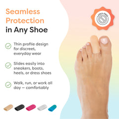 ZenToes funda colocada en zapato demostrando confort al caminar