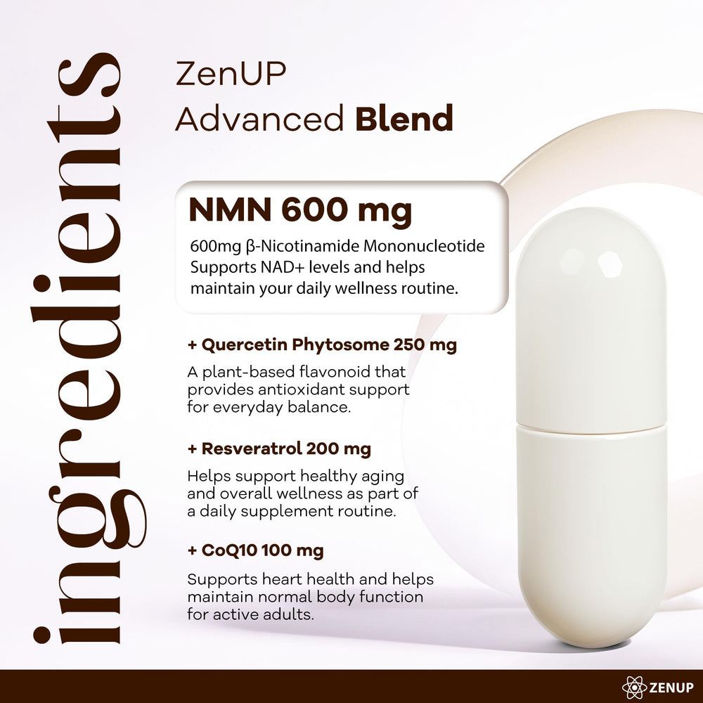 Etiqueta ZenUP con información de dosis e ingredientes bien legible