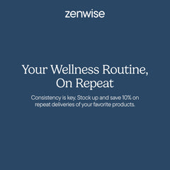 Zenwise Health botella junto a una regla para comparar tamaño y dosificación