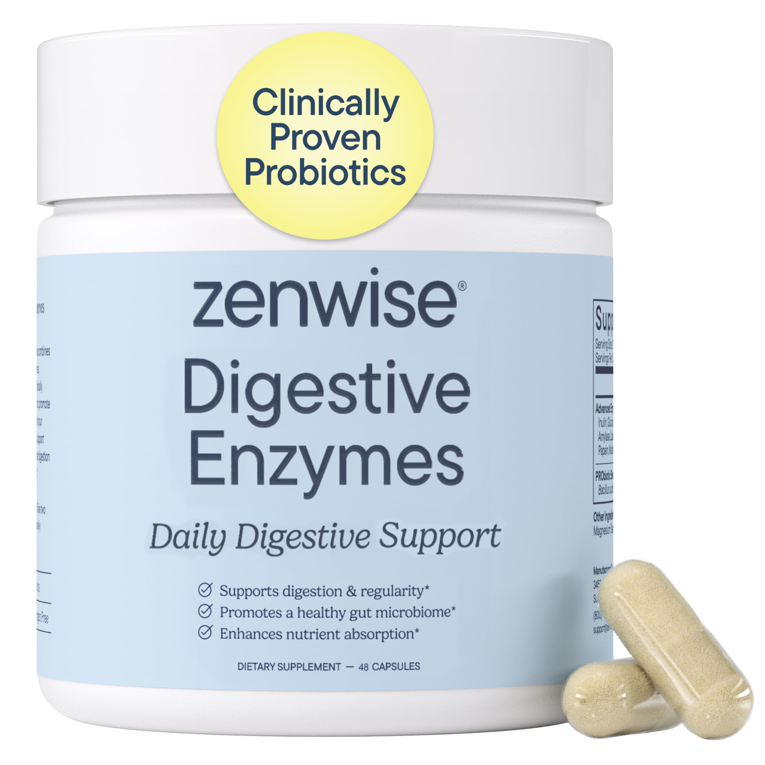 Zenwise Health frente del empaque mostrando beneficio digestivo