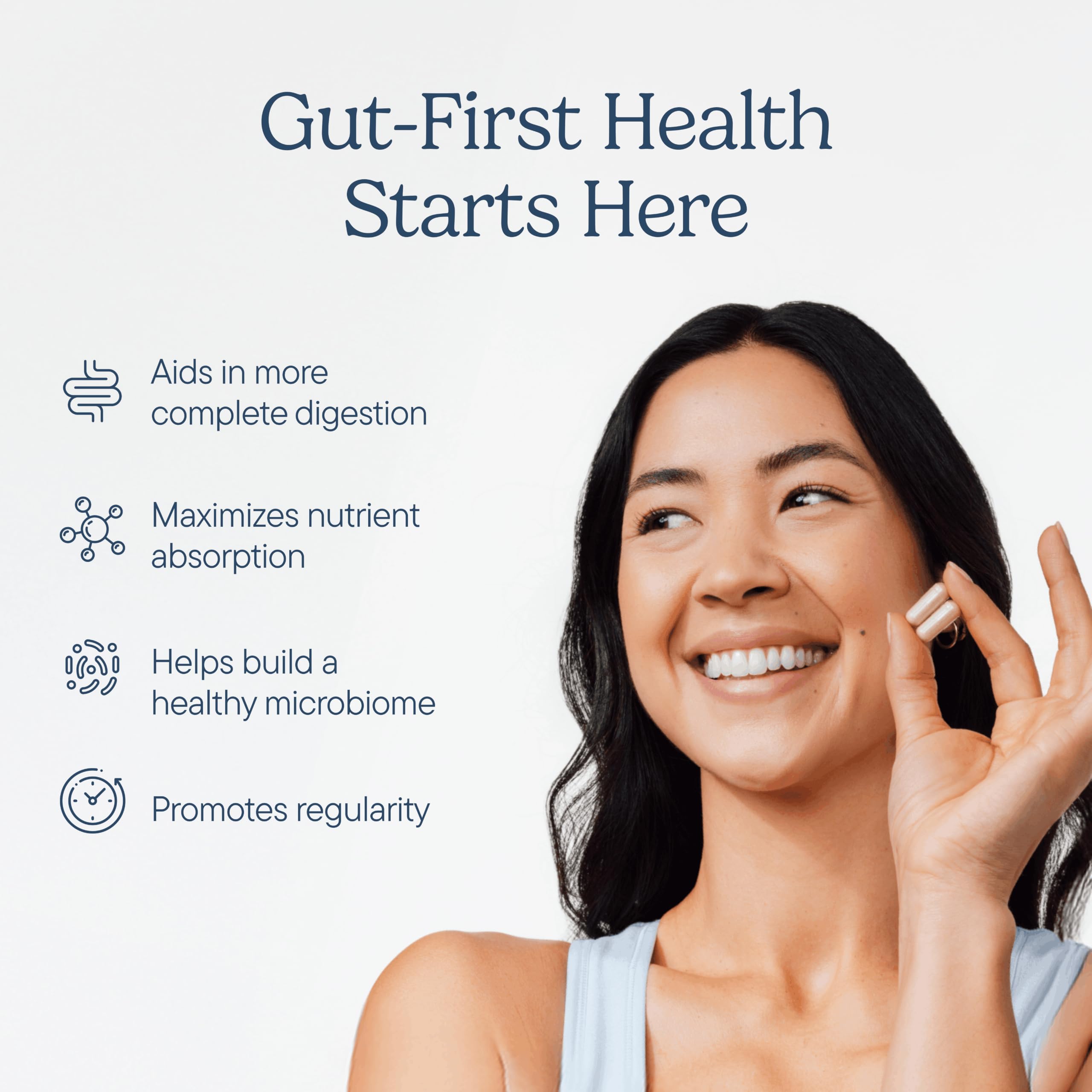 Zenwise Health cápsula en mano lista para tomar y mejorar la digestión