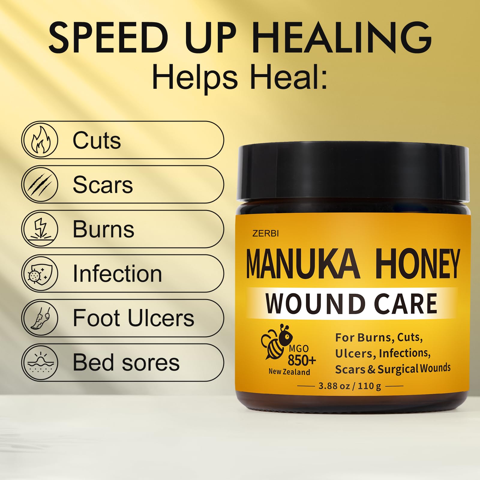 Aplicación de ZERBI Manuka en un corte pequeño, favorece ambiente húmedo protector