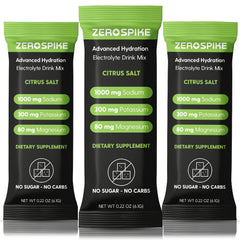 Zerospike frente del empaque mostrando 30 sobres y beneficios claros