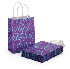 Zhoeybubi vista frontal del paquete de 12 bolsas moradas, aporta estilo temático