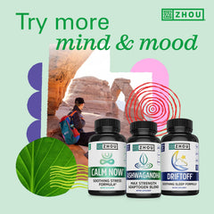 ZHOU etiqueta de ingredientes destacando ginkgo, rhodiola y vitamina B12