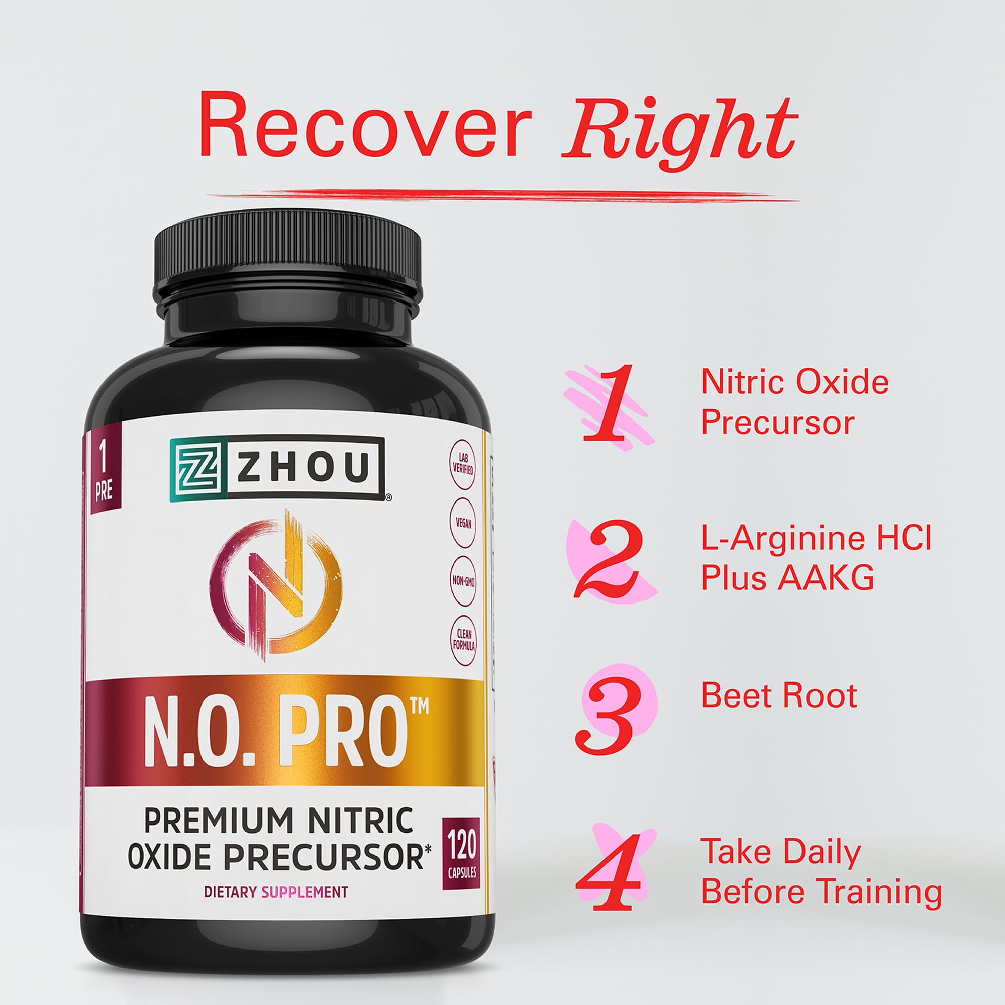 Zhou N.O. Pro textura en polvo de ingredientes naturales y potencia