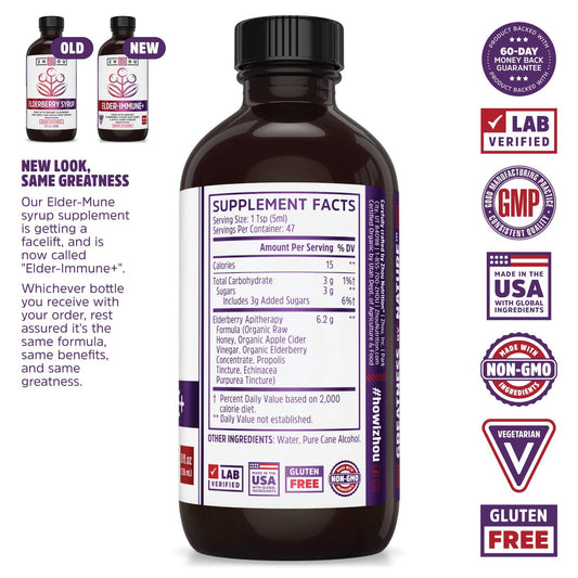 Pipeta de dosis del sirope Elder-Mune+ para controlar la cantidad diaria.