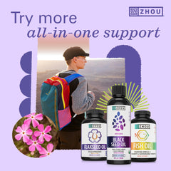 ZHOU aceite sobre ensalada como aderezo, mejora sabor y nutrientes