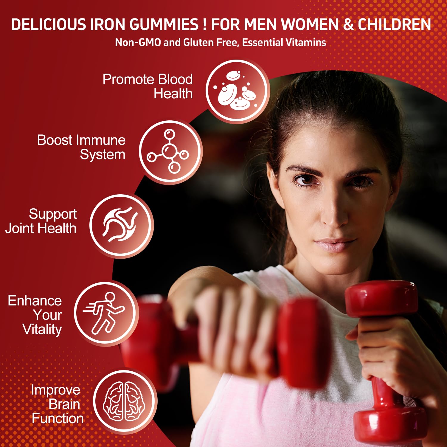 Etiqueta nutricional de ZHPHK hierro con vitamina C y folato.