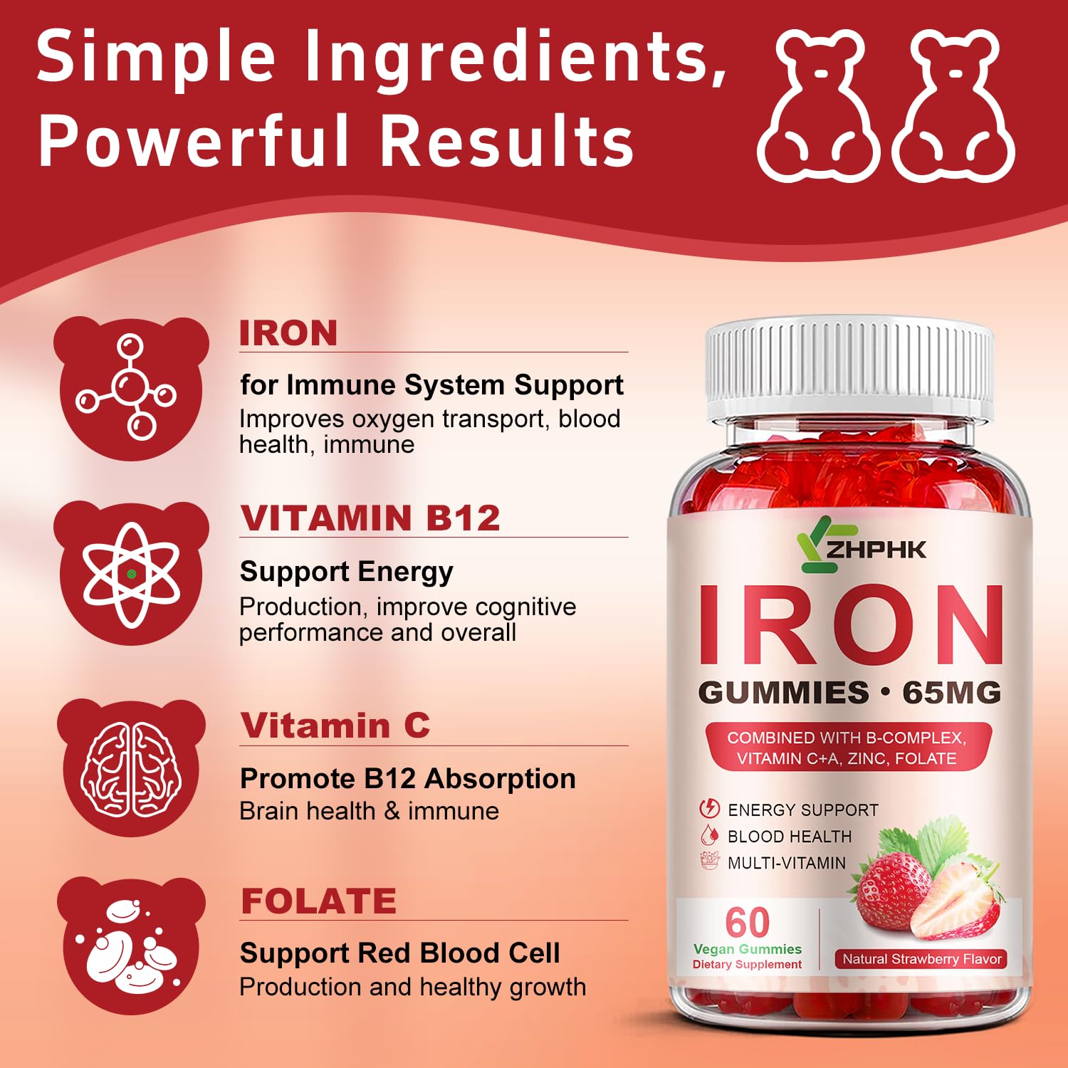 ZHPHK etiqueta nutricional cercana con información de hierro y folato visible
