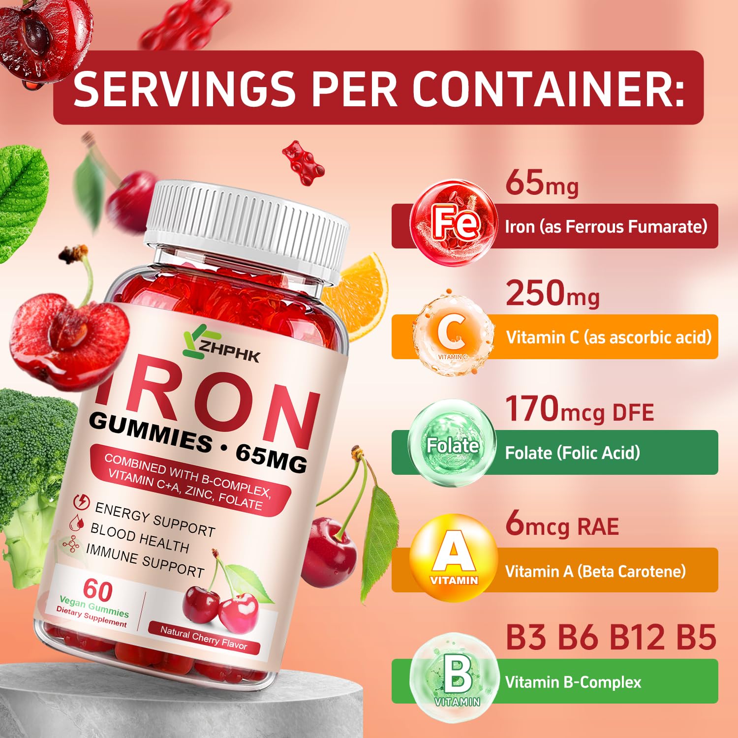 Niño tomando una gominola ZHPHK de hierro para la rutina diaria.