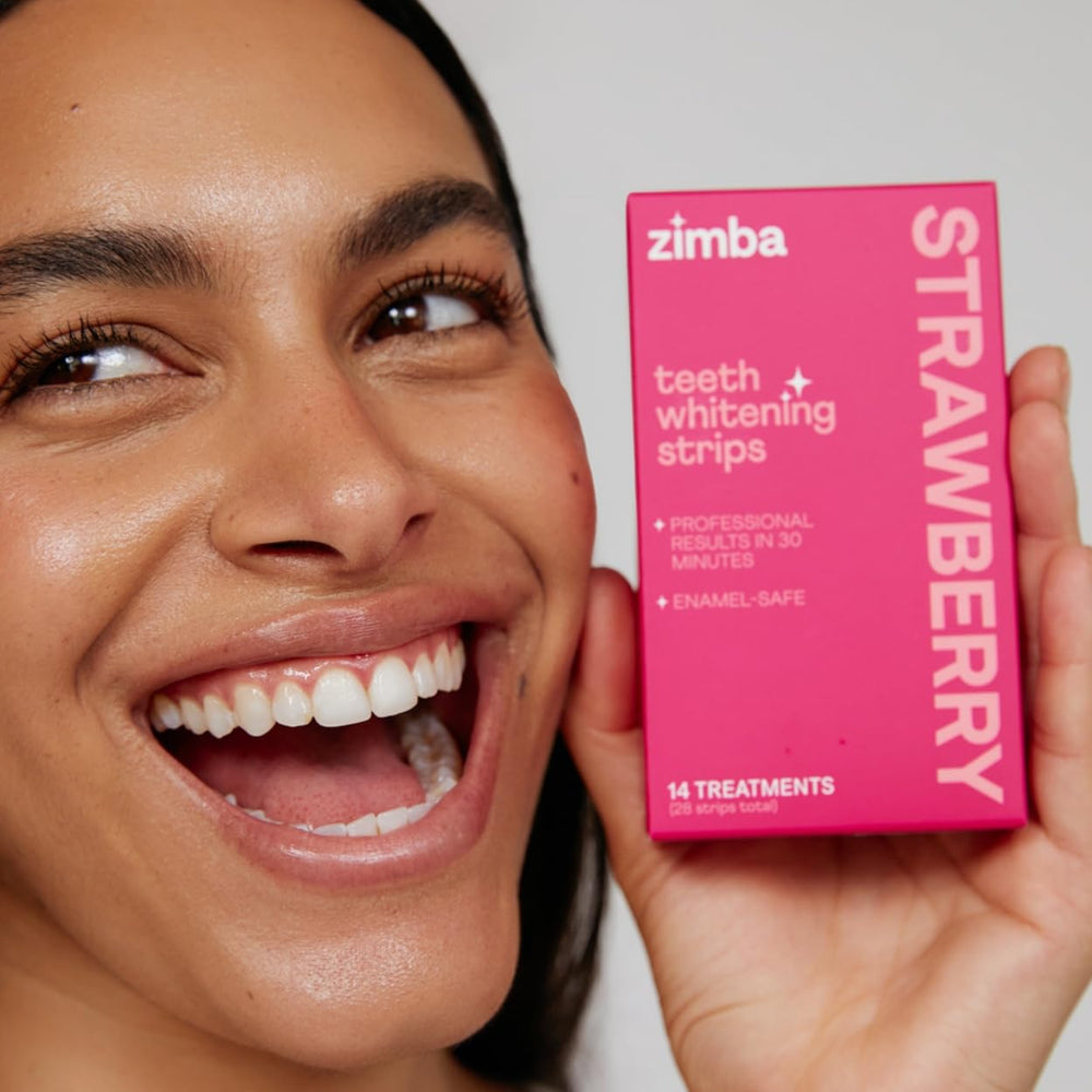 Zimba sonrisa tras tratamiento con dientes más blancos y confianza