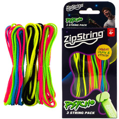 ZipString empaquetado frontal mostrando tres Psycho Strings y atractivo visual