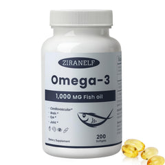 ZiranElf envase frontal mostrando 200 softgels y beneficios clave