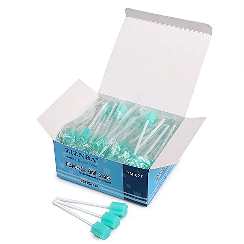 ZIZNBA empaque frontal de 50 hisopos para higiene bucal y portabilidad