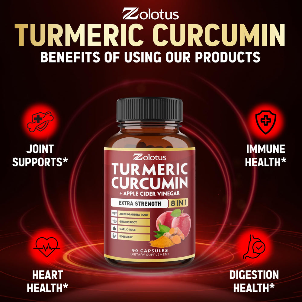 cerca de etiqueta Zolotus resaltando curcuminoides 95% y certificación cGMP