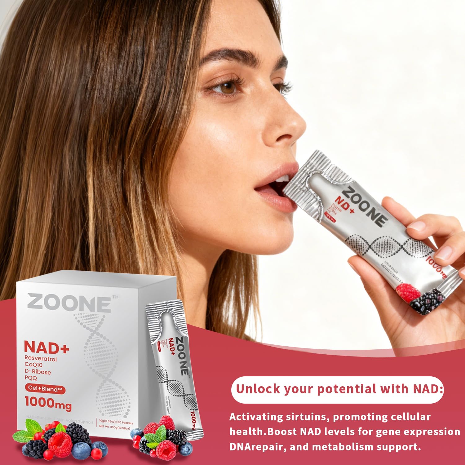 Zoone uso en rutina diaria en escritorio para apoyo energético durante el día