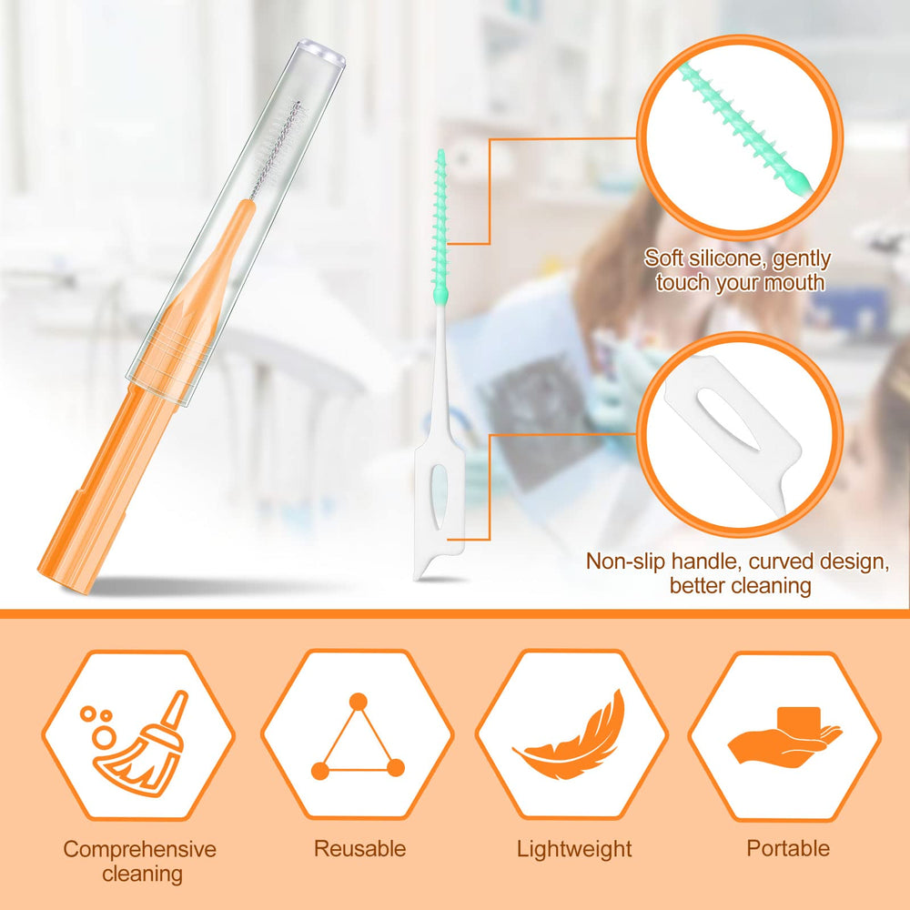 Zopeal cepillo interdental en primer plano para limpiar espacios estrechos