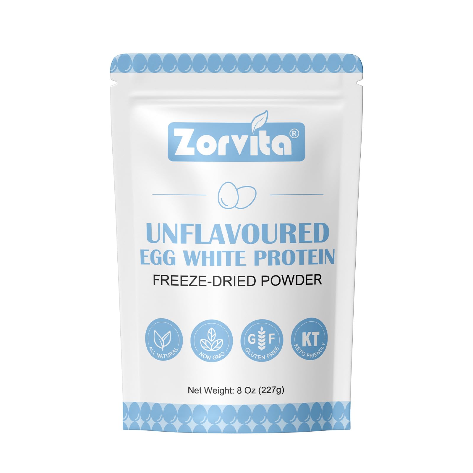 Zorvita envase frontal mostrando marca y peso, ventaja almacenamiento práctico