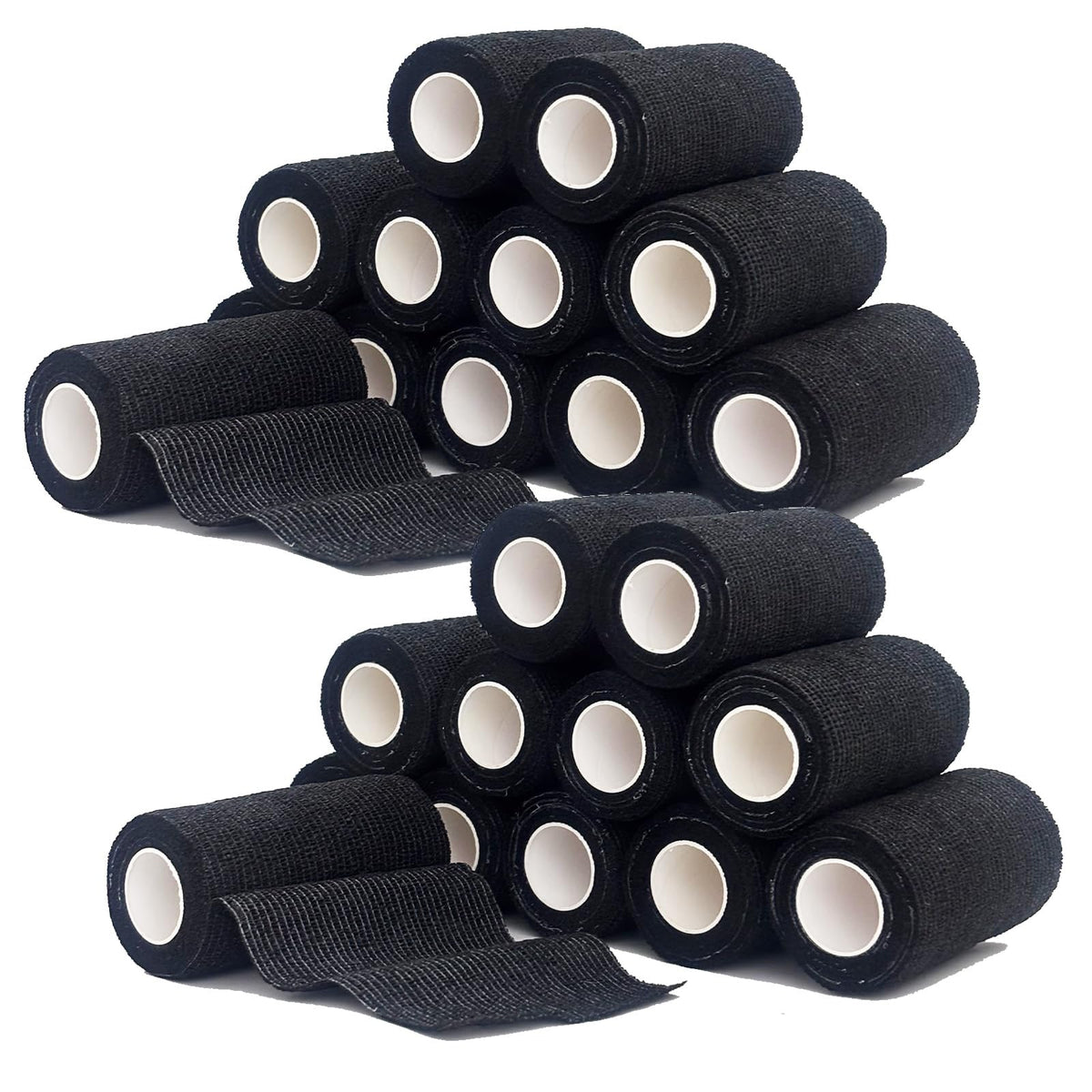 ZOVAREGE paquete frontal 24 rollos negro para soporte y curación