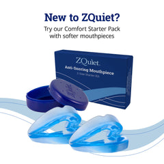 ZQuiet protector en boca durante sueño mostrando respiración más libre y menos ronquidos
