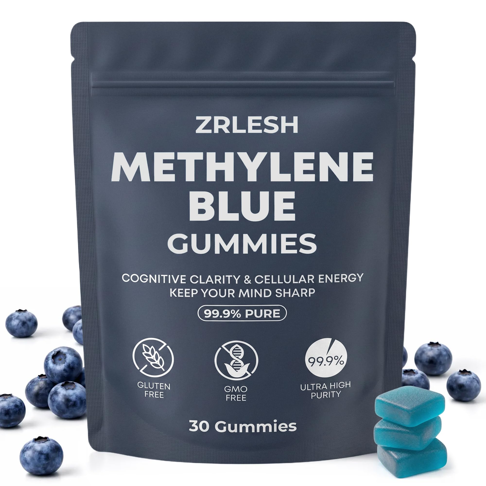 ZRLESH frente del empaque mostrando 30 gomitas, conveniencia diaria