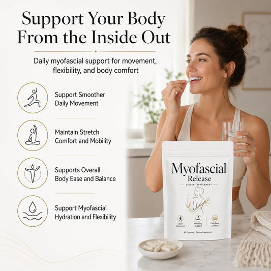 ZRRTXV etiqueta con lista de ingredientes para soporte fascial y claridad informativa