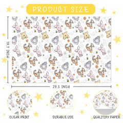 ZsaTuiy hoja desplegada con estampado Winnie, ideal para envolver regalos