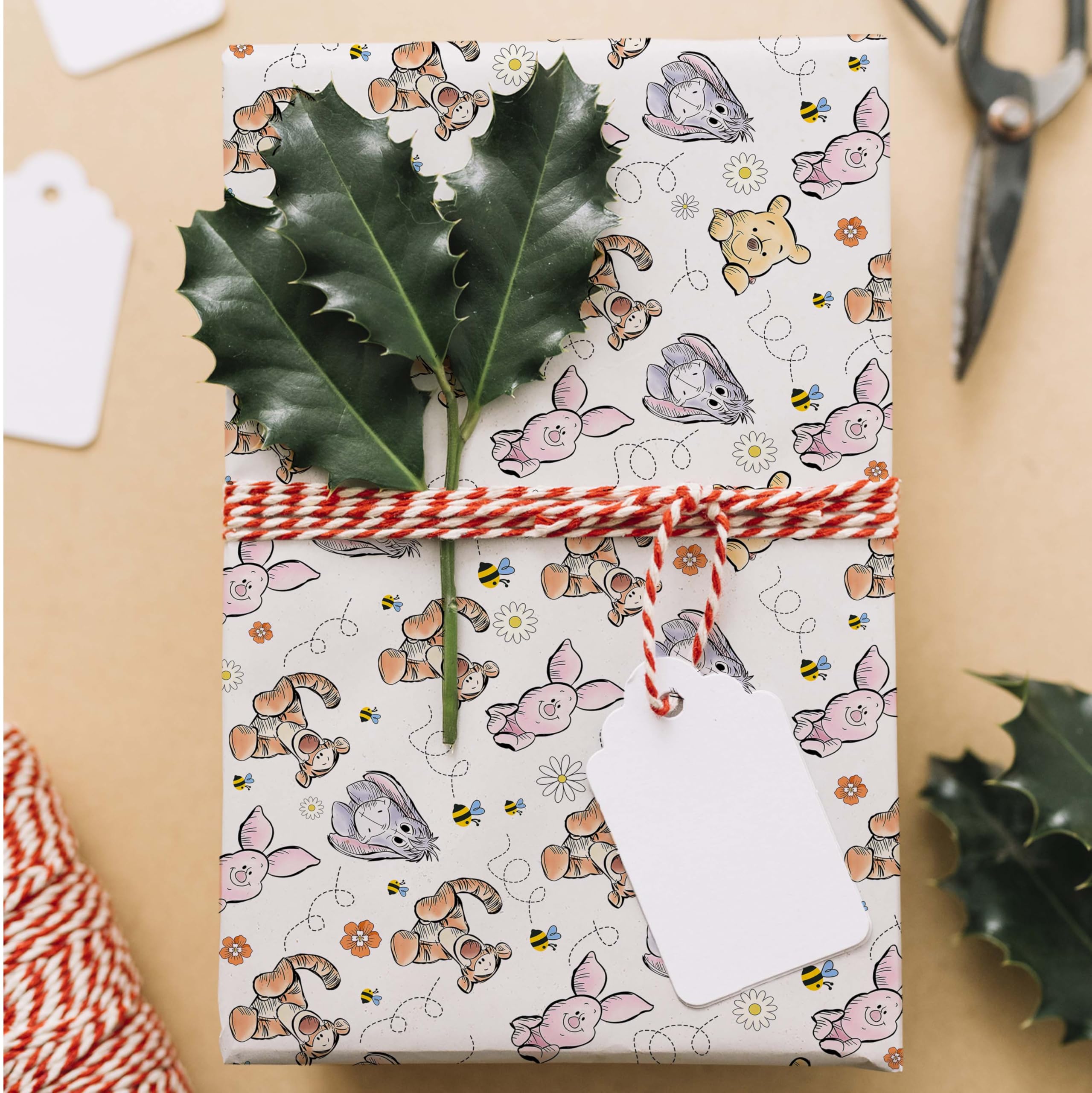 ZsaTuiy regalo envuelto con papel Winnie, mejora la presentación festiva