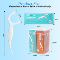 Zueloar floss pick en uso limpiando entre dientes eficientemente