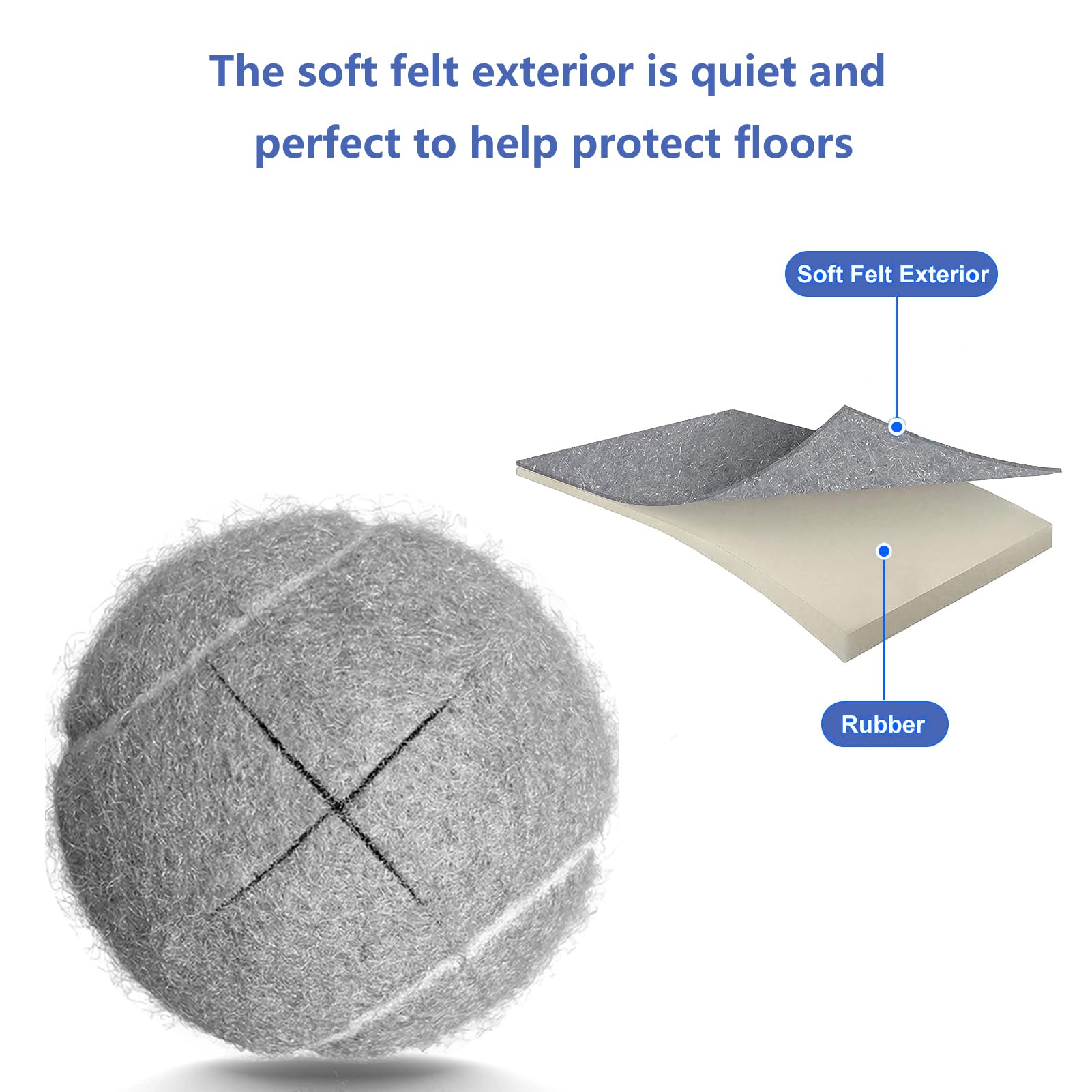 ZUJEAM pelota precortada colocada en andador reduce ruido y desgaste