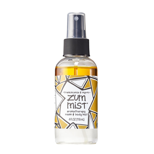 Zum spray Frankincense & Myrrh vista frontal con diseño y tamaño práctico