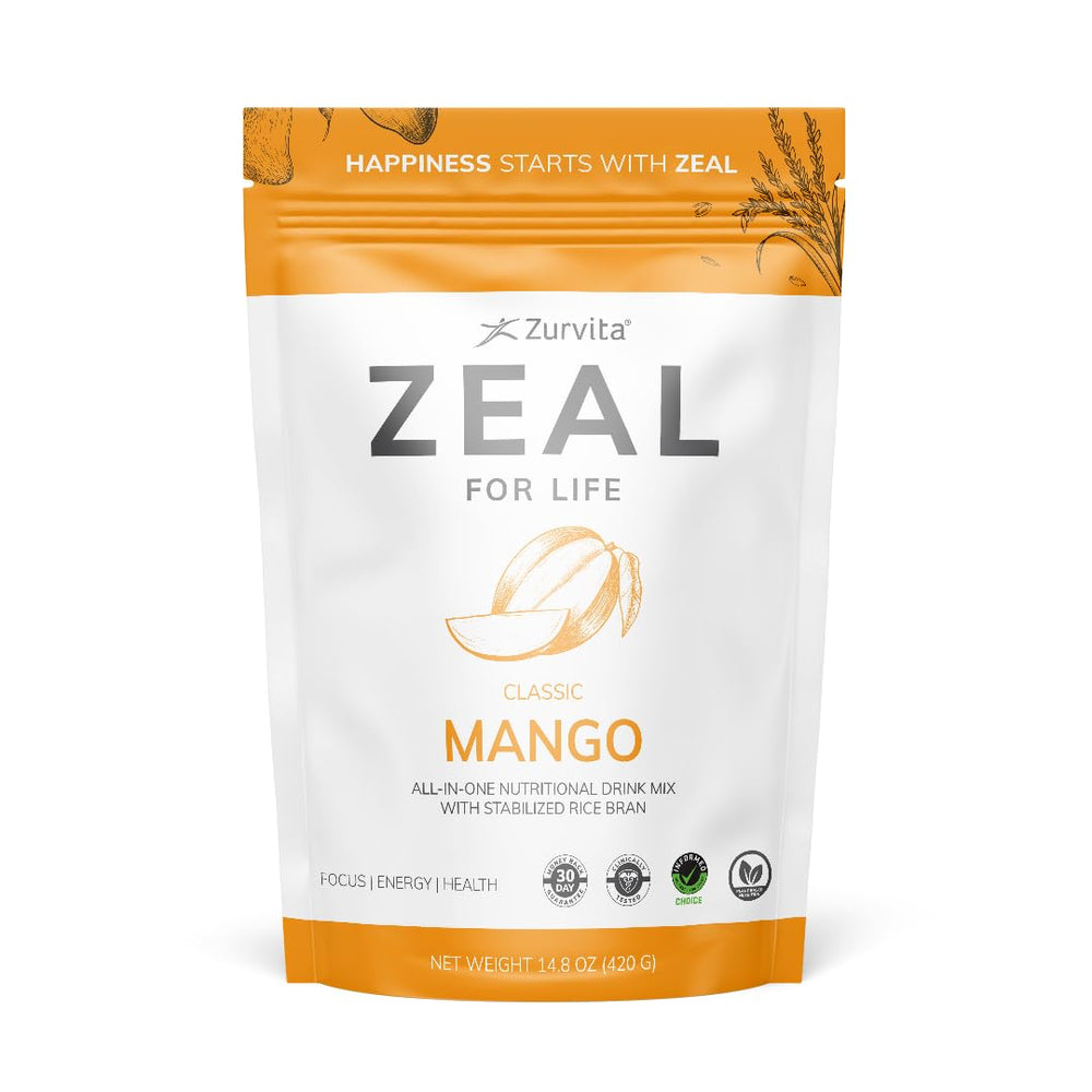 Zurvita Zeal frasco frontal mostrando diseño y beneficio nutricional