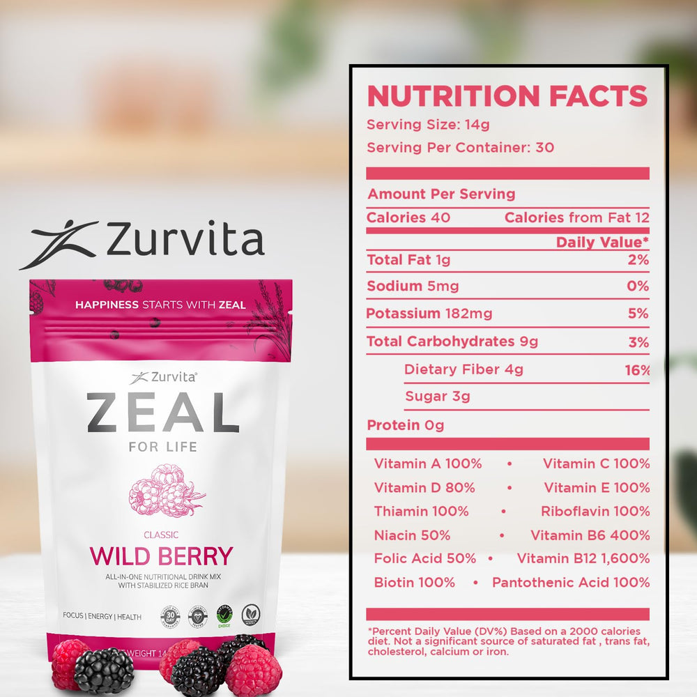 Zurvita Zeal textura del polvo que facilita mezcla rápida y sin grumos