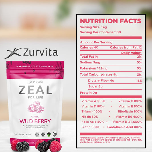 Zurvita Zeal textura del polvo que facilita mezcla rápida y sin grumos