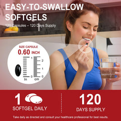 ZUZOKKAHA softgel en la mano para comparar tamaño y conveniencia