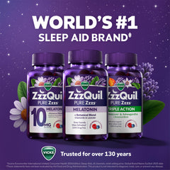 Gomita ZzzQuil junto a moneda para comparar tamaño y dosificación clara