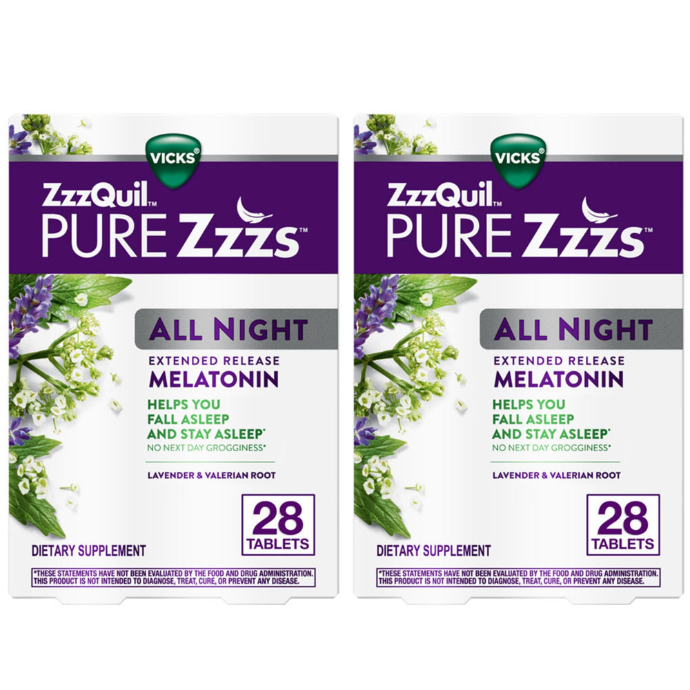 ZzzQuil frente del empaque mostrando 56 tabletas y beneficios